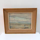 Marine Oil on canvas by JP. Guinegault (36 x 45)