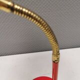 Swedish Elidus table lamp in red with adjustable brass swan neck 1970-80s