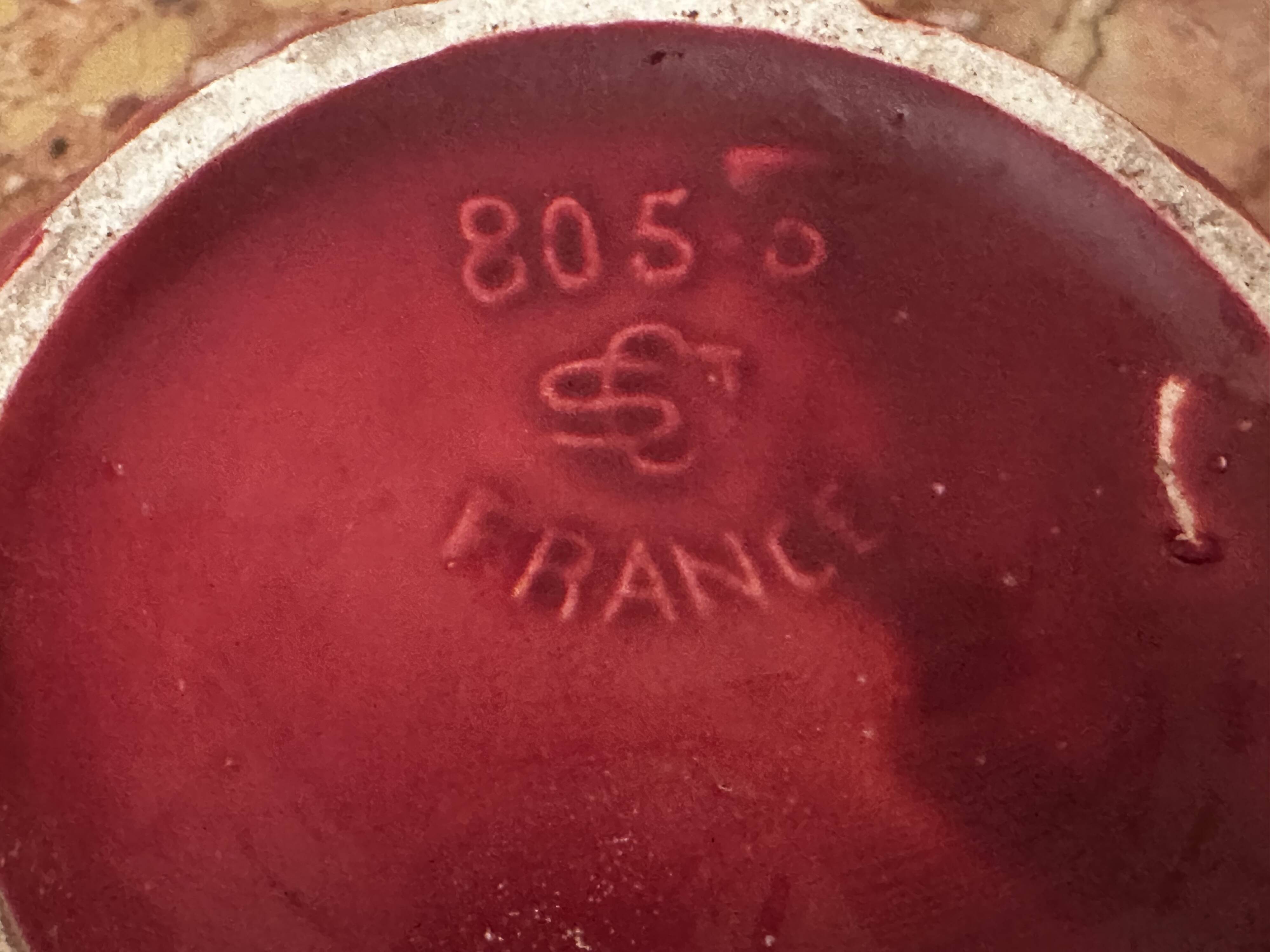 1950s Pleated Ceramic Cache Pot Bordeaux St-Clement H11/D14