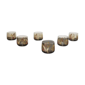 Set of 6 vintage Arcopal glasses in smoked glass country décor "ear of wheat"
