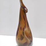 Experimental Amber Murano Glass Vase attr. to Anzolo Fuga, Italy