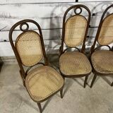 Series of 4 canned bistro chairs