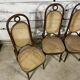 Série de 4 chaises bistrot cannées