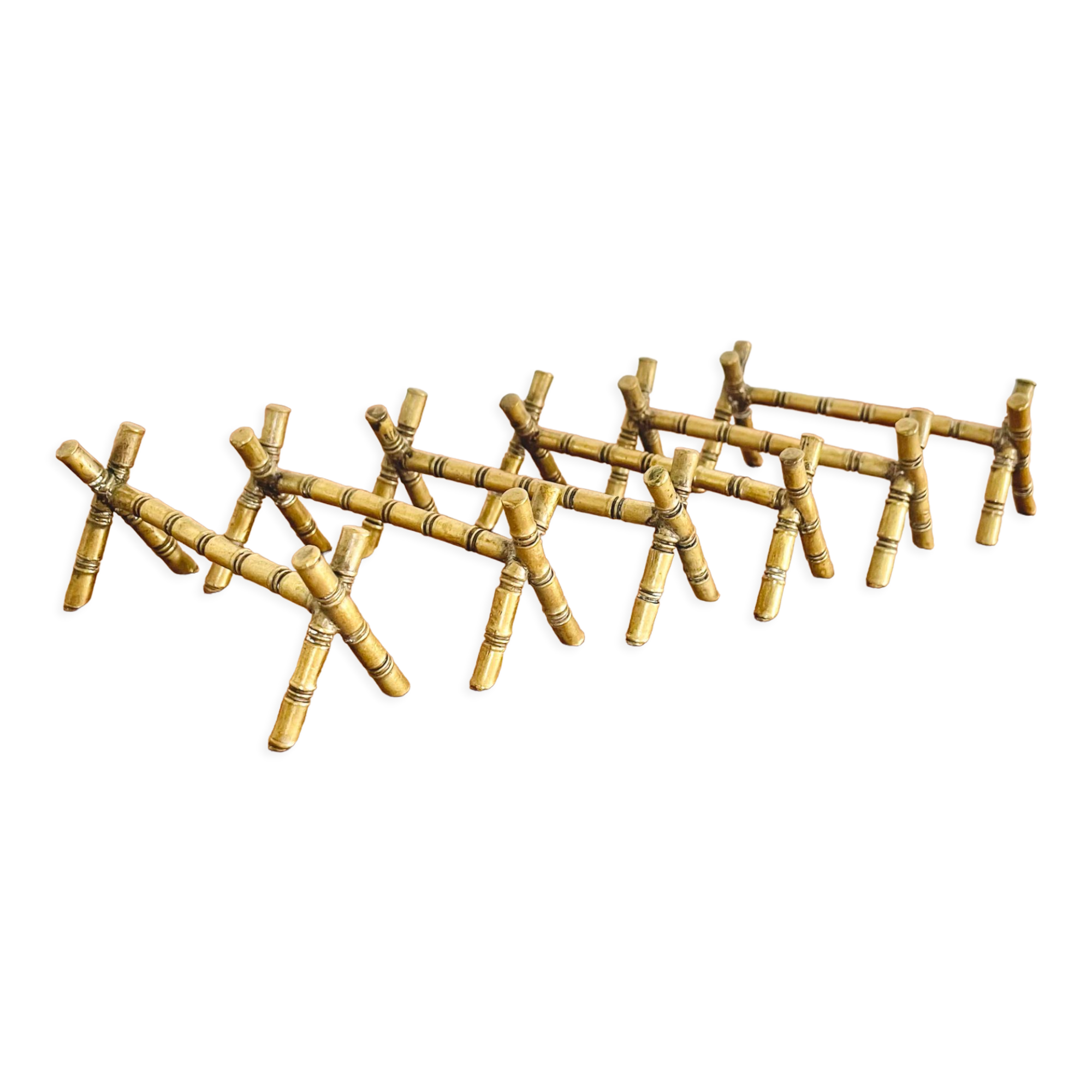 Set of 6 brass knife rest