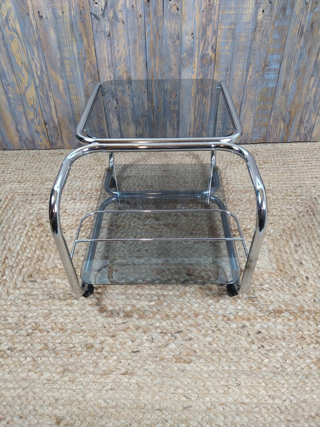 Vintage chrome metal trolley
