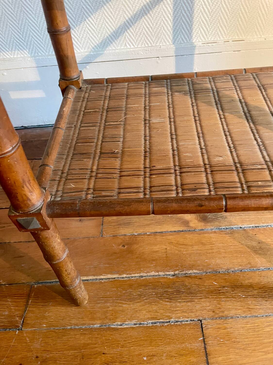 Colonial era bamboo imitation wood side table