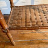 Table d’appoint en bois simulant le bambou d’époque colonial