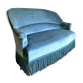 Banquette Crapaud velours bleu