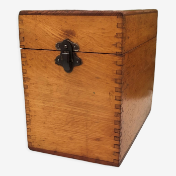 Wooden plug box for decoration, storage, vintage administrative office sorter