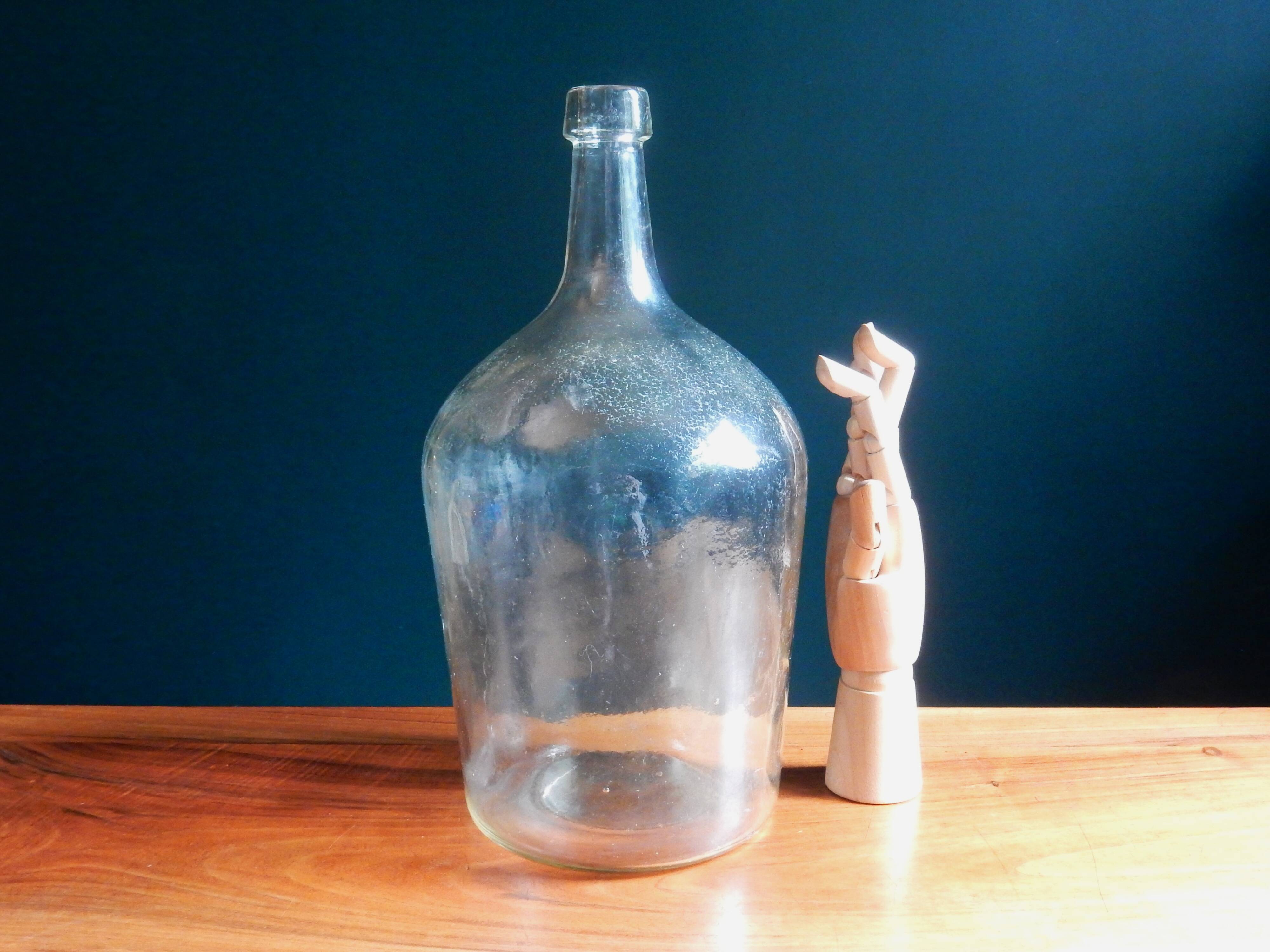 Demijohn in clear colorless glass