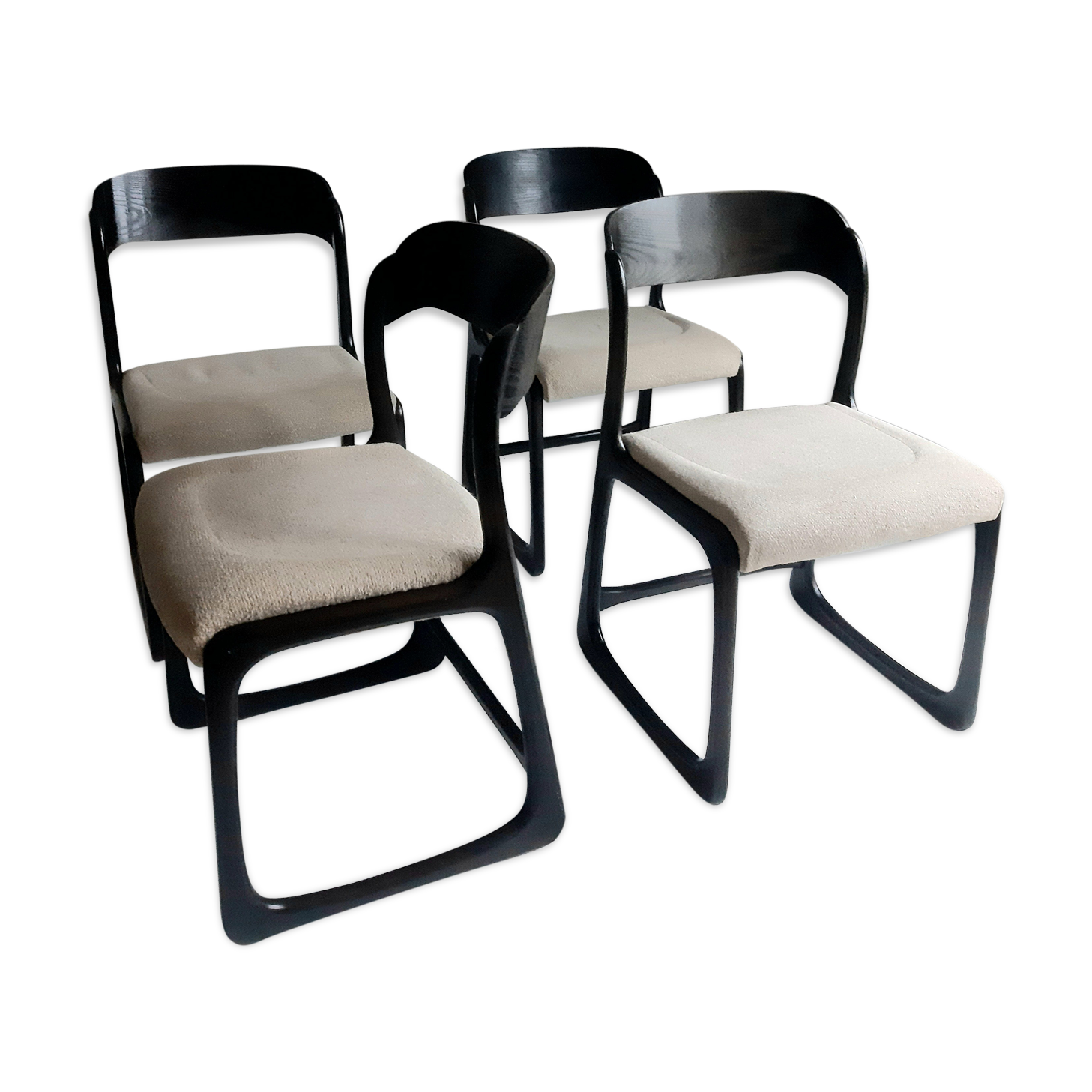 Set of 4 sleigh chairs