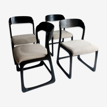 Lot de 4 chaises traineau