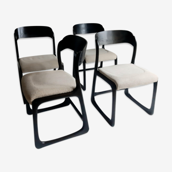 Set of 4 sleigh chairs