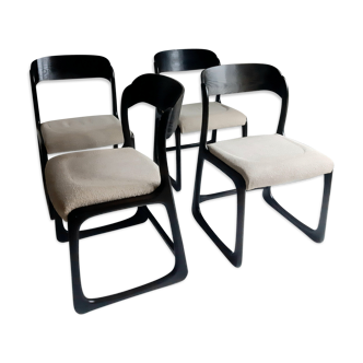Set of 4 sleigh chairs