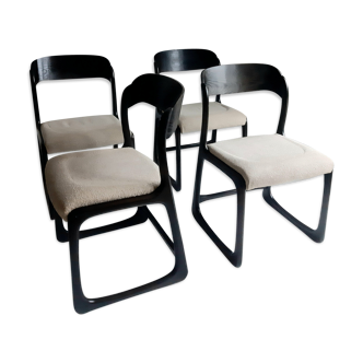 Lot de 4 chaises traineau