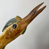 Large ceramic wading bird signed Thimo