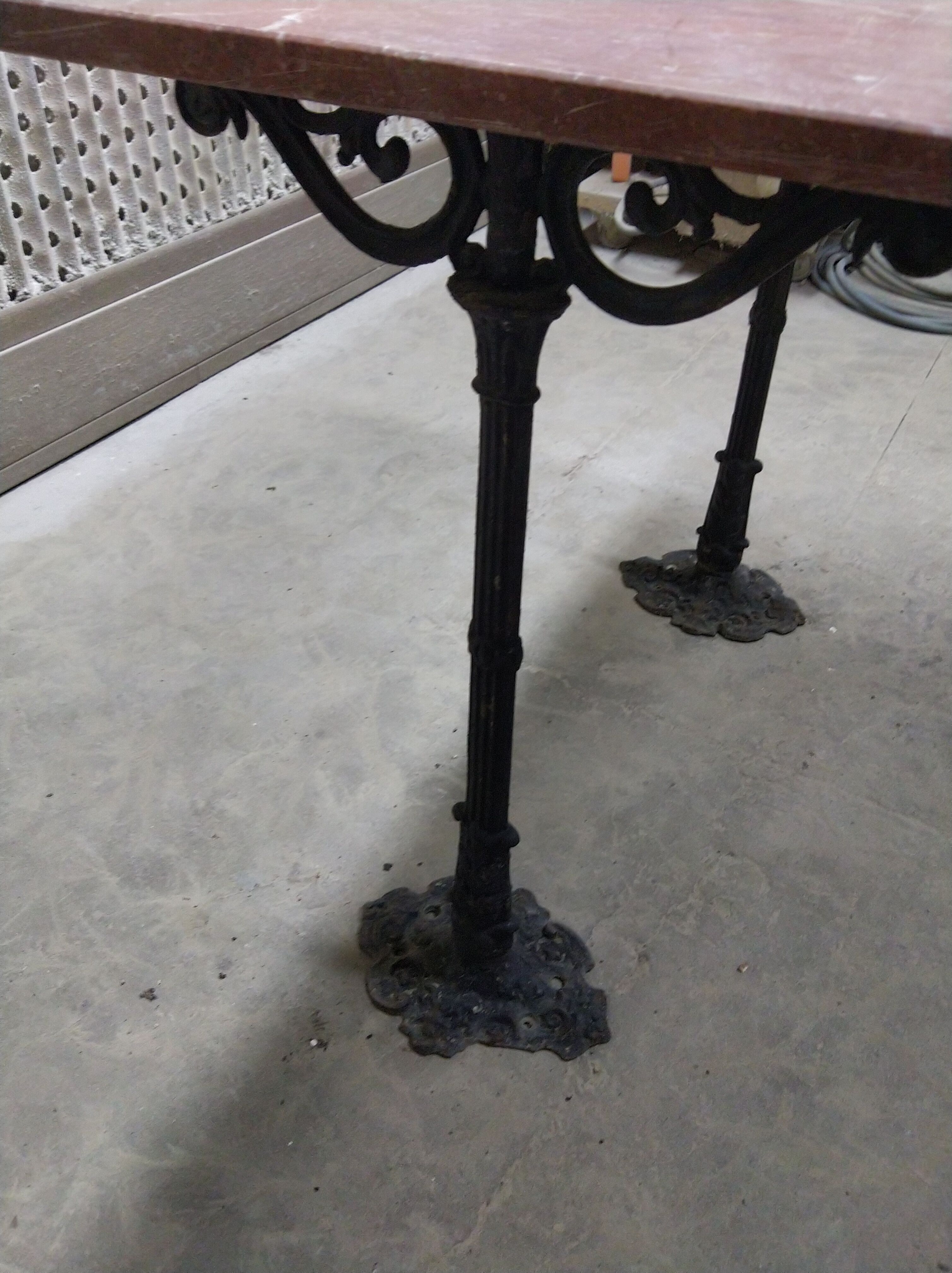 Cast iron and marble peddler's table