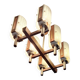Brutalist teak and art glass chandelier, Italy 1960s