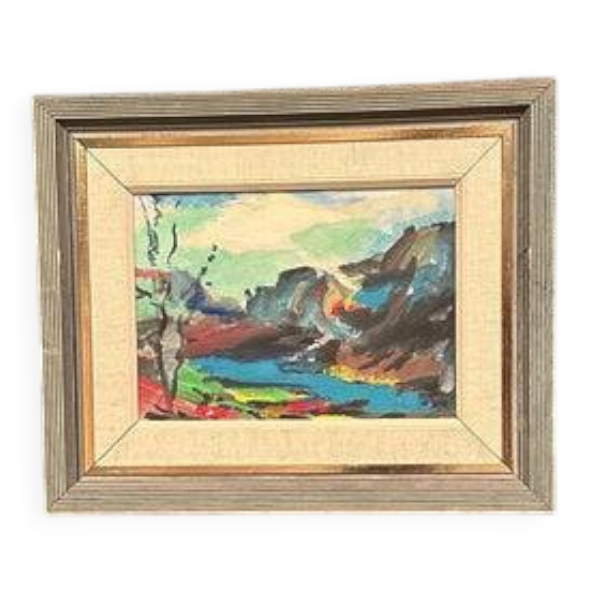 Original Swedish Oil on Panel – “Mountain Landscape” – Vintage & Framed