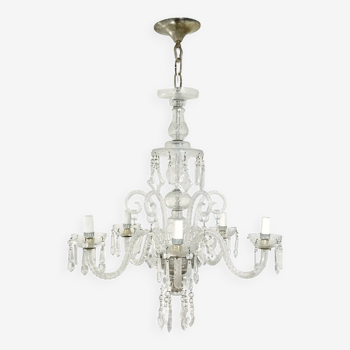 Bohemian Cut Lead Crystal Chandelier, 1930s