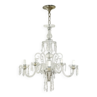 Bohemian Cut Lead Crystal Chandelier, 1930s