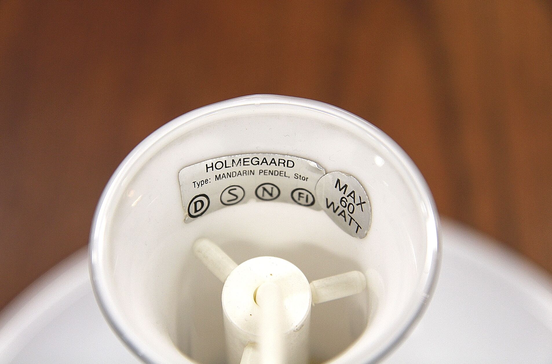 Glass pendant lamp, "Madarin Pendel" Holmegaard, Denmark, 1970