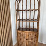 Vintage bamboo and rattan shelf/bookcase