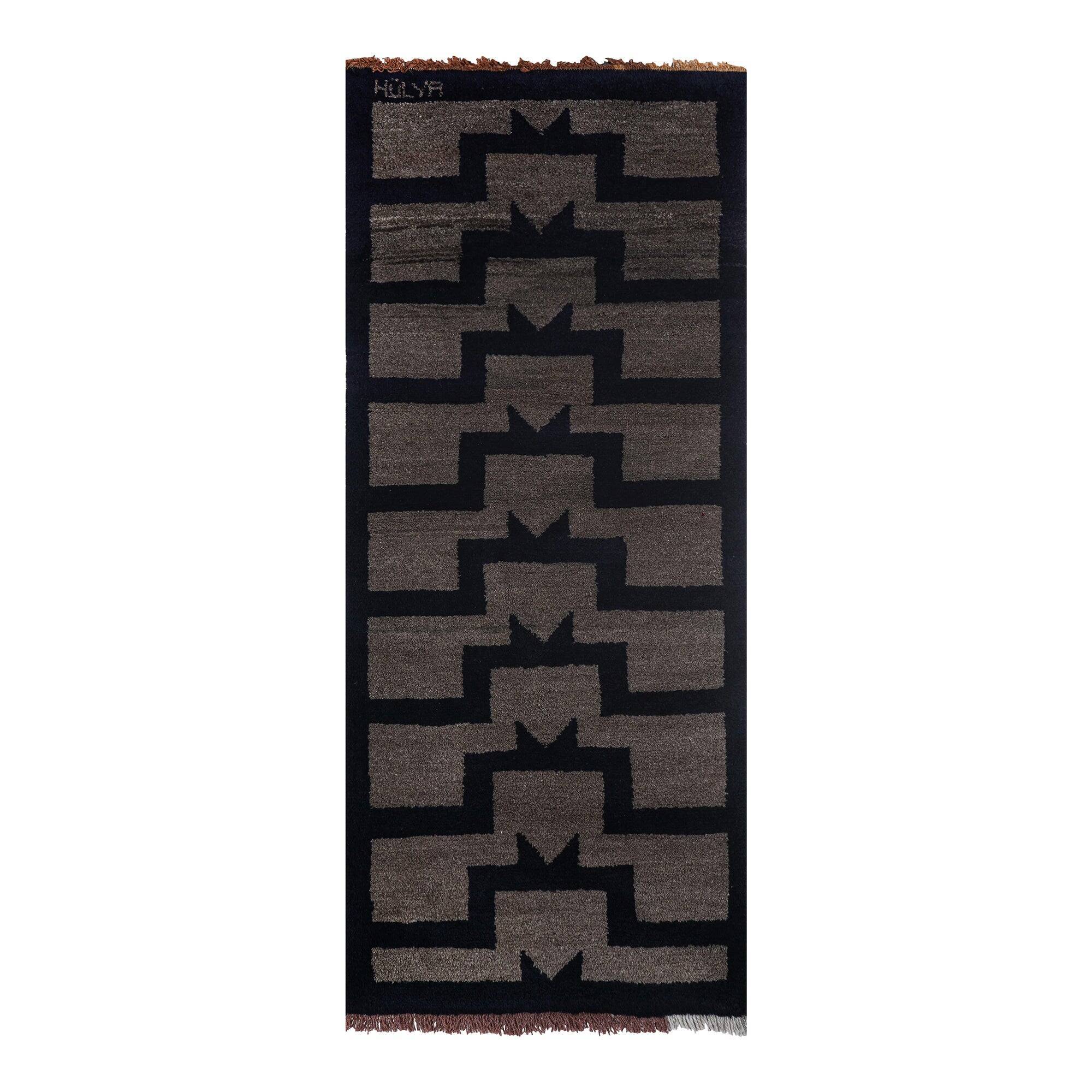 Vintage Turkish rug handmade 83x190 cm