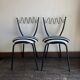 Pair of post-modern striped chairs, Italian work by Gio Ponti.