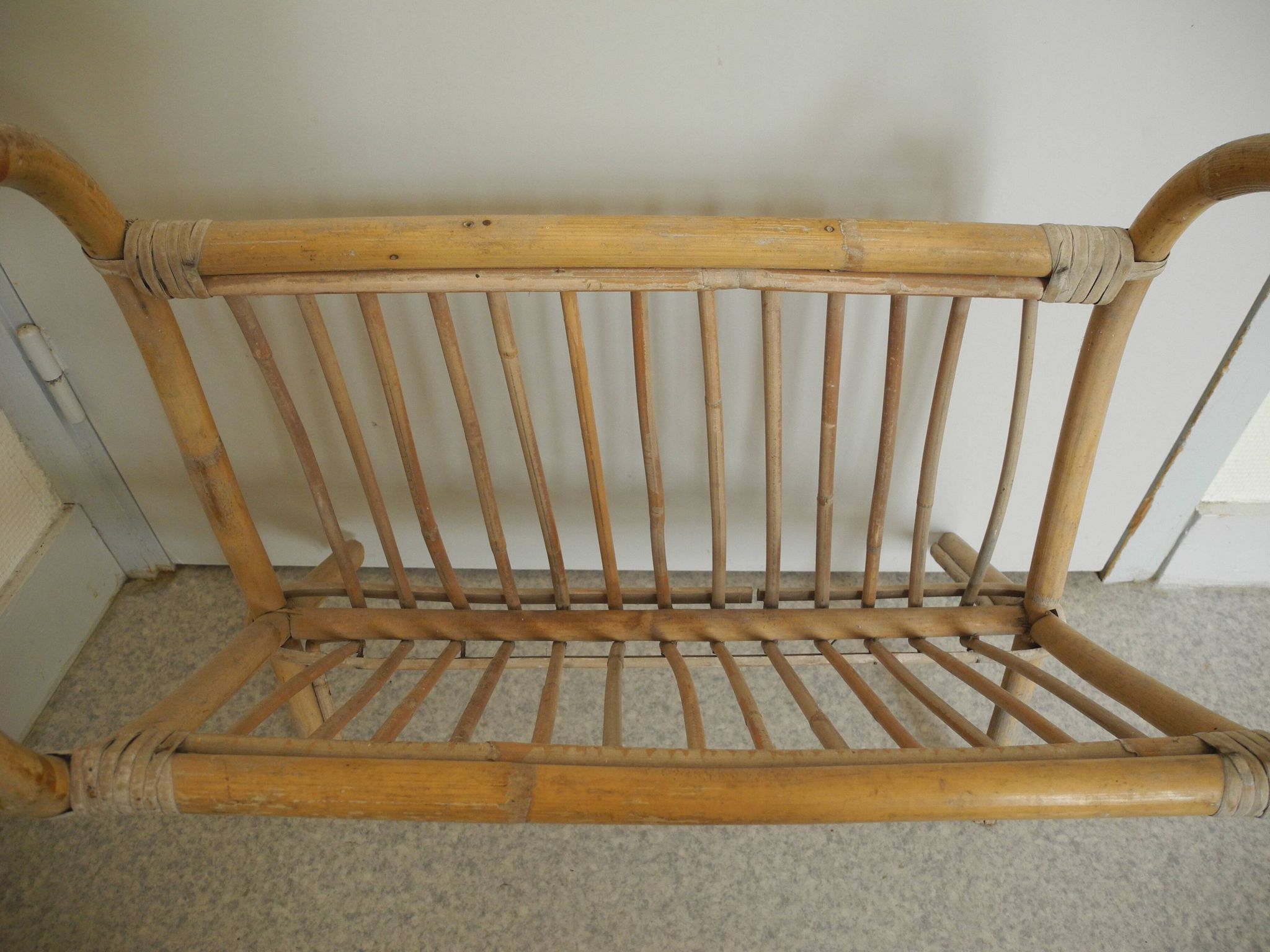 vintage rattan magazine rack