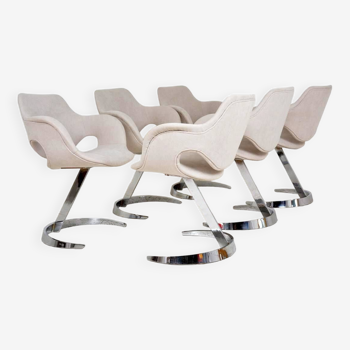 Set de 6 chaises de salle à manger Euros V Form datant des années 1970