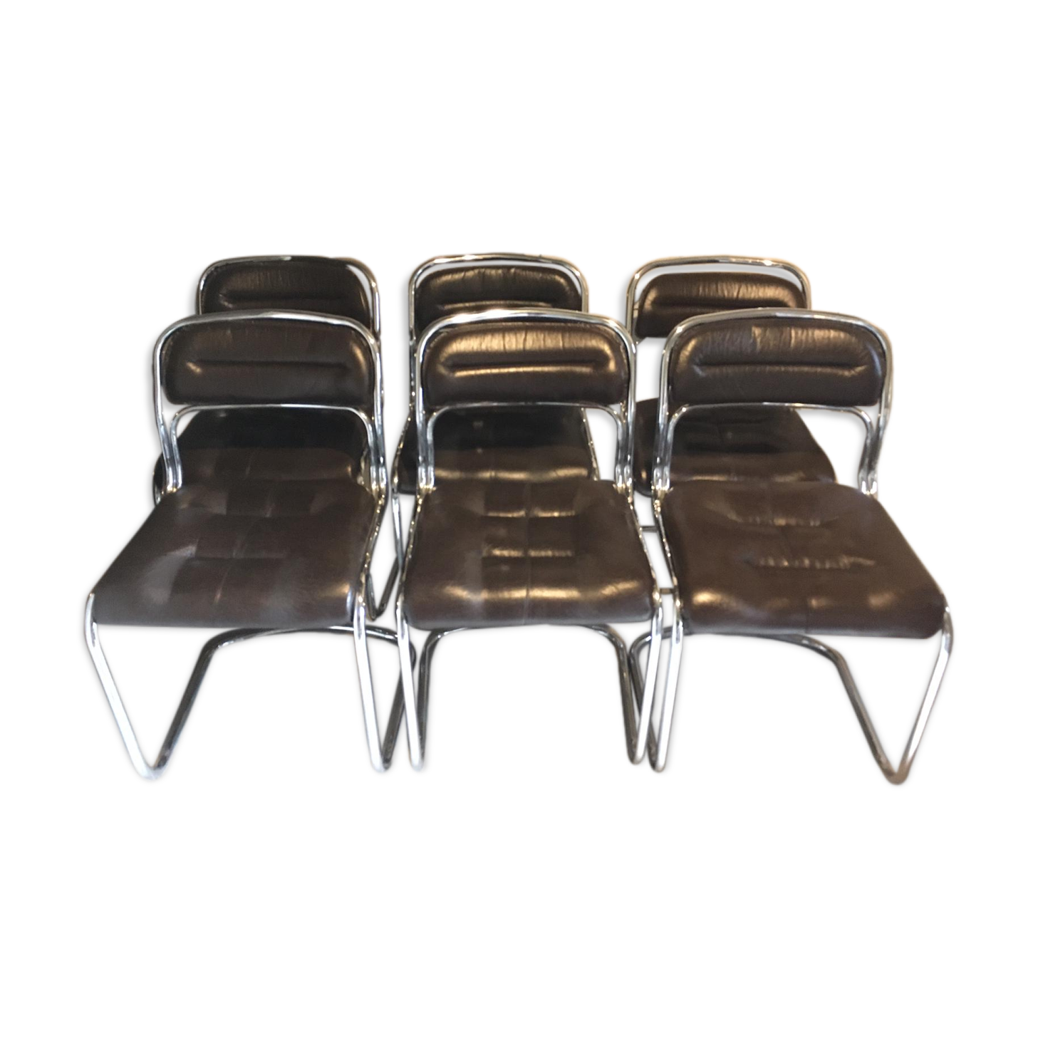 6 desgin chairs, chrome foot