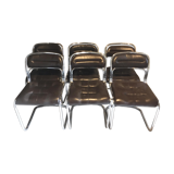 6 desgin chairs, chrome foot