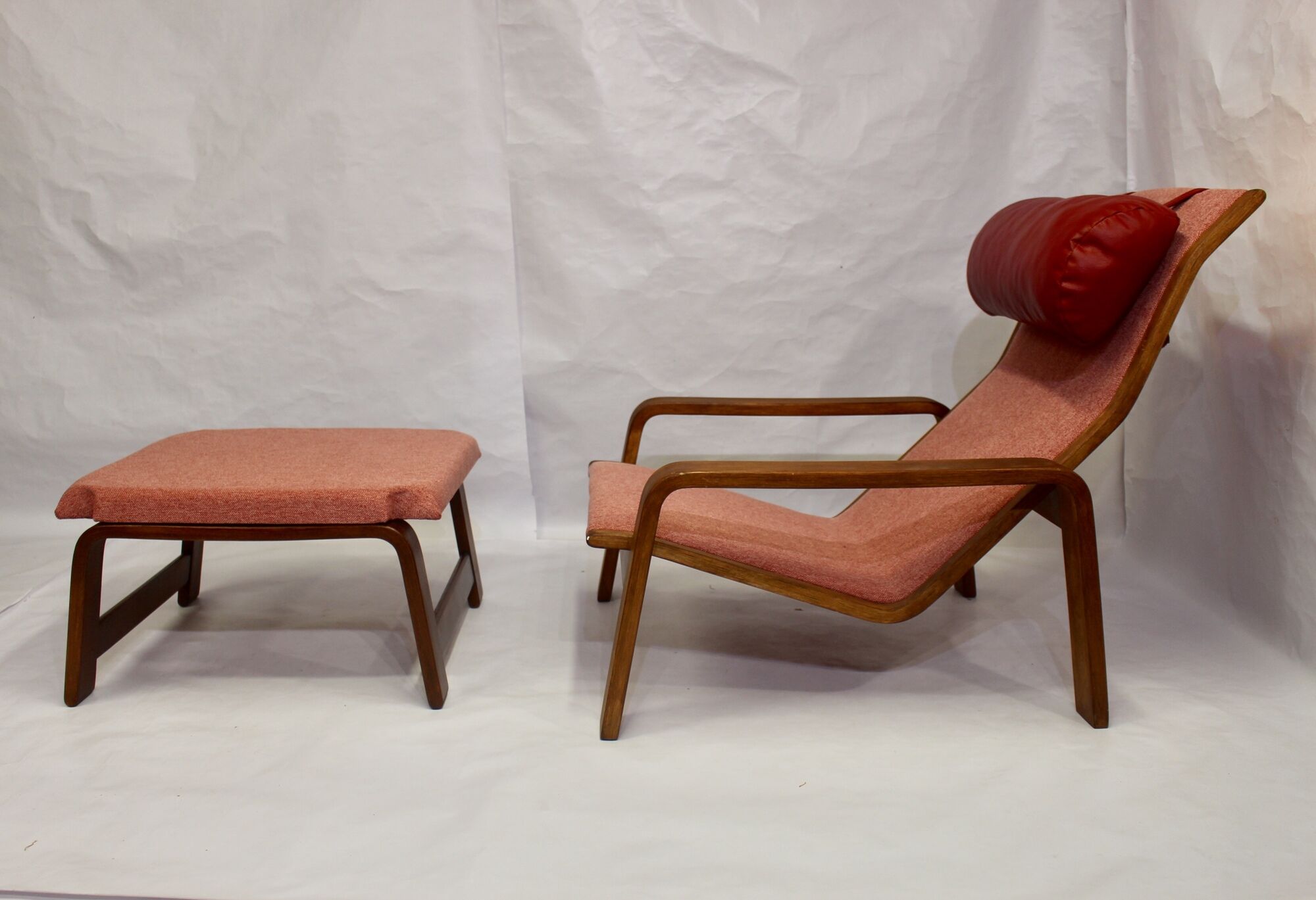 Pulkka chair and ottoman by Ilmari Lappalainen for Asko, 1963