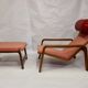 Pulkka chair and ottoman by Ilmari Lappalainen for Asko, 1963