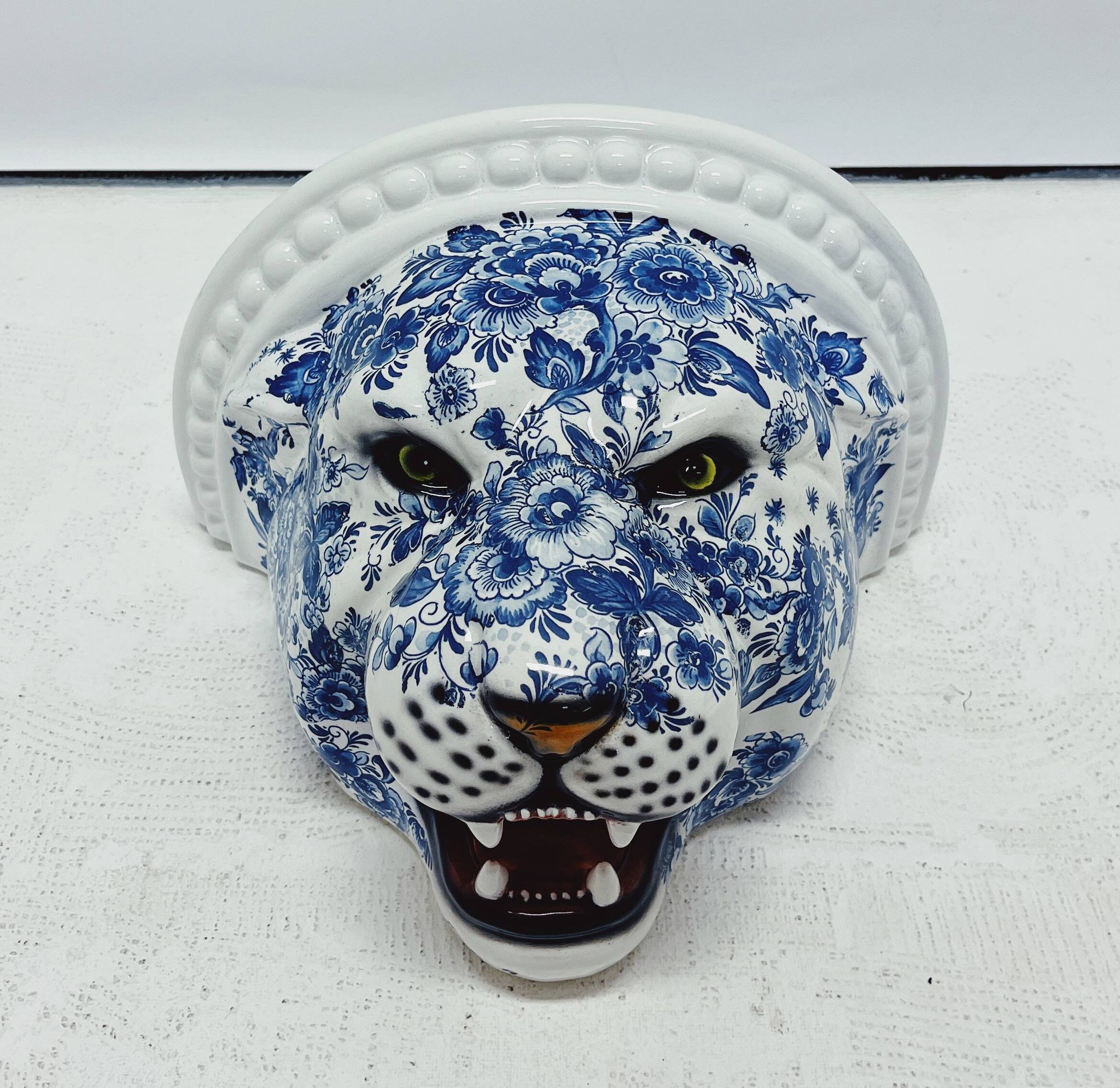 Étagère murale Panther en céramique bleu Delft