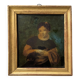Portrait of a young girl, 18th century, fixed under glass in a baguette frame