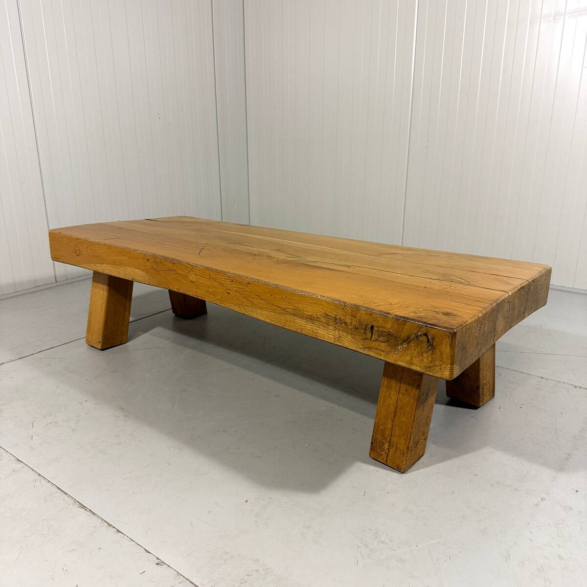 Brutalist sturdy hardwood coffee table 1960’s