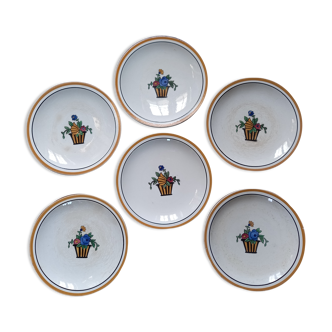 Set of 6 Art Deco dessert plates by Paul Luce for Sèvres