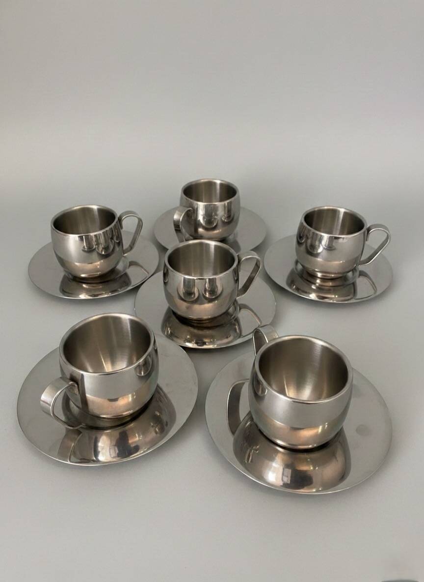 Service à café vintage inox 18/10 imco design italien
