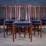 Vintage Dining Chairs in Rosewood, Denmark, 1950s, Set of 10