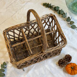 Vintage bottle carrier basket