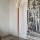 Floral wooden floor lamp