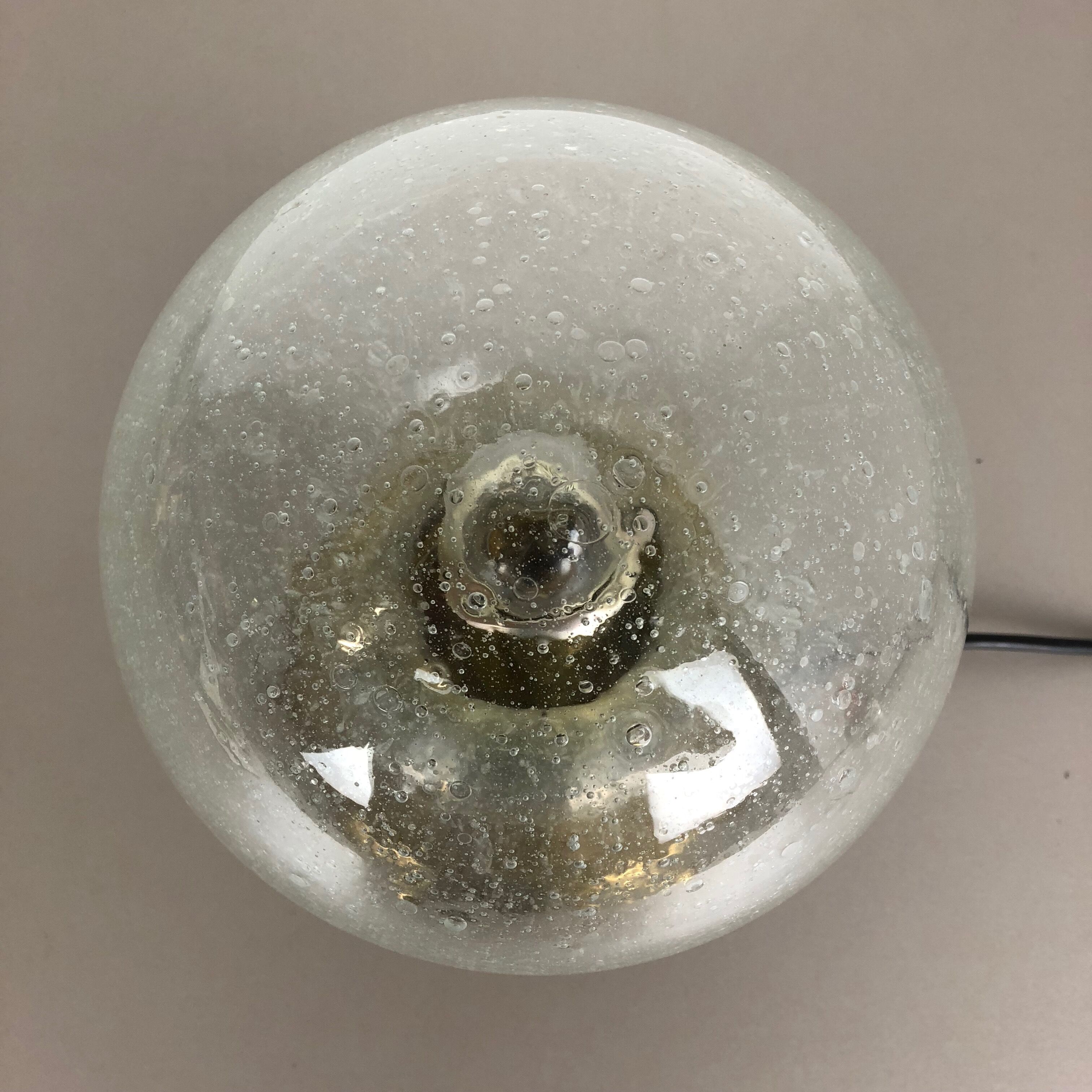 Modernist Glass and Brass Mushroom Table Light by Doria Lights, 1970s, Germany