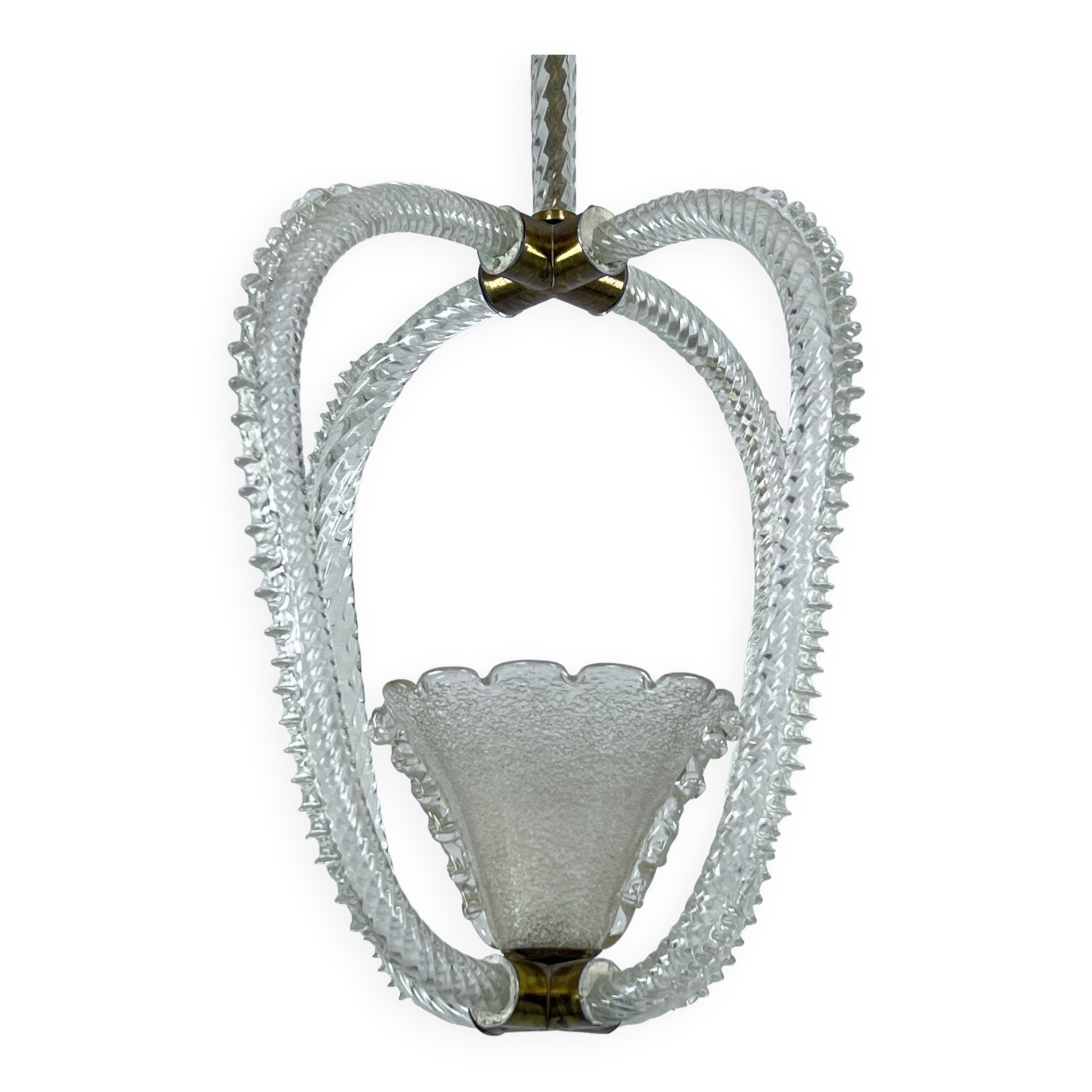 Ercole Barovier Murano glass pendant lamp Italy 1930s