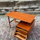 Mahogany desk with drawers by Jacques Hauville published by Bema.