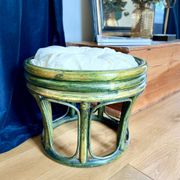 Patinated wooden footrest