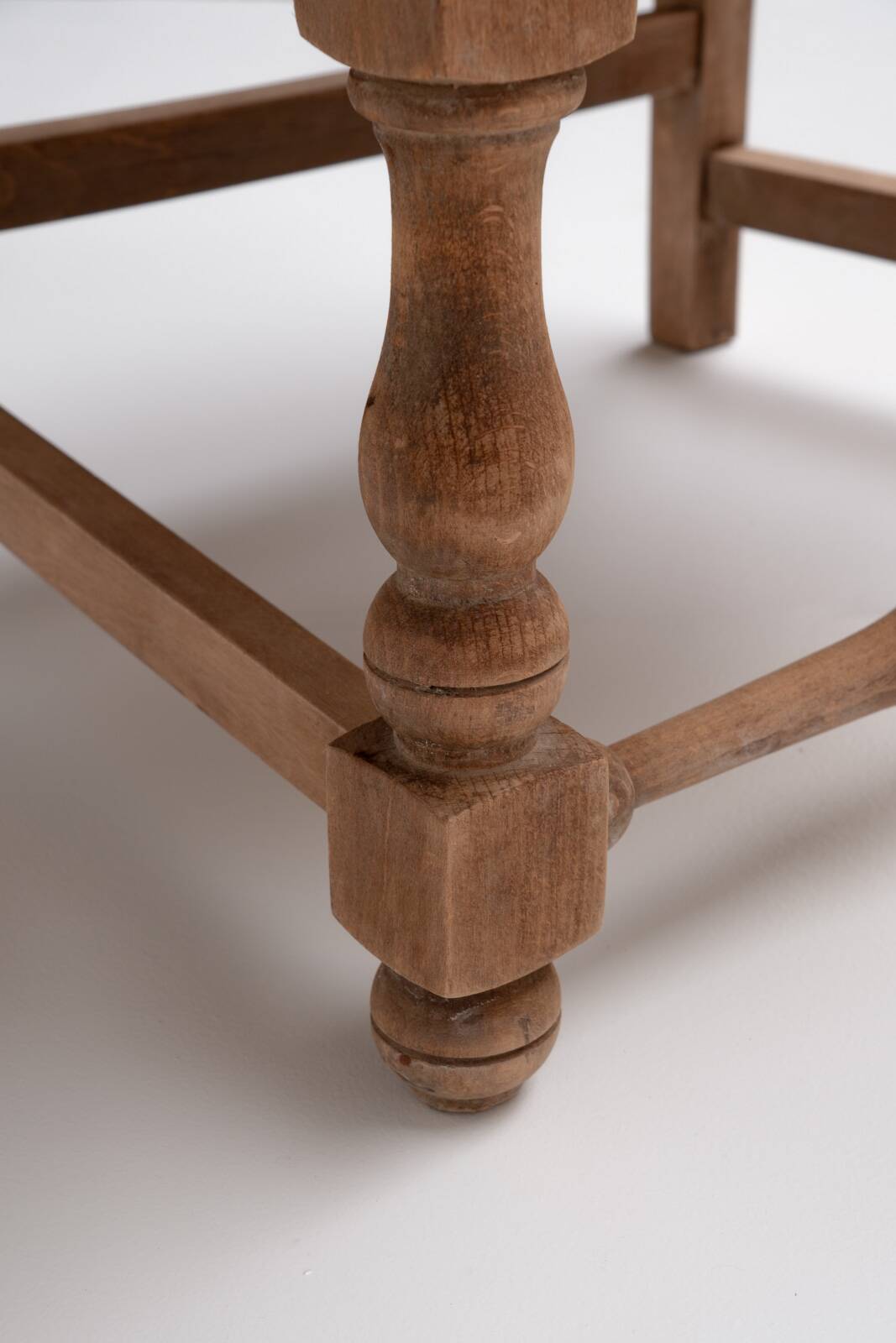 Pair of Rustic French Oak & Rush Armchairs, 1950s