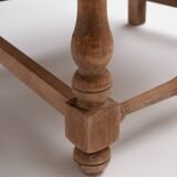 Pair of Rustic French Oak & Rush Armchairs, 1950s