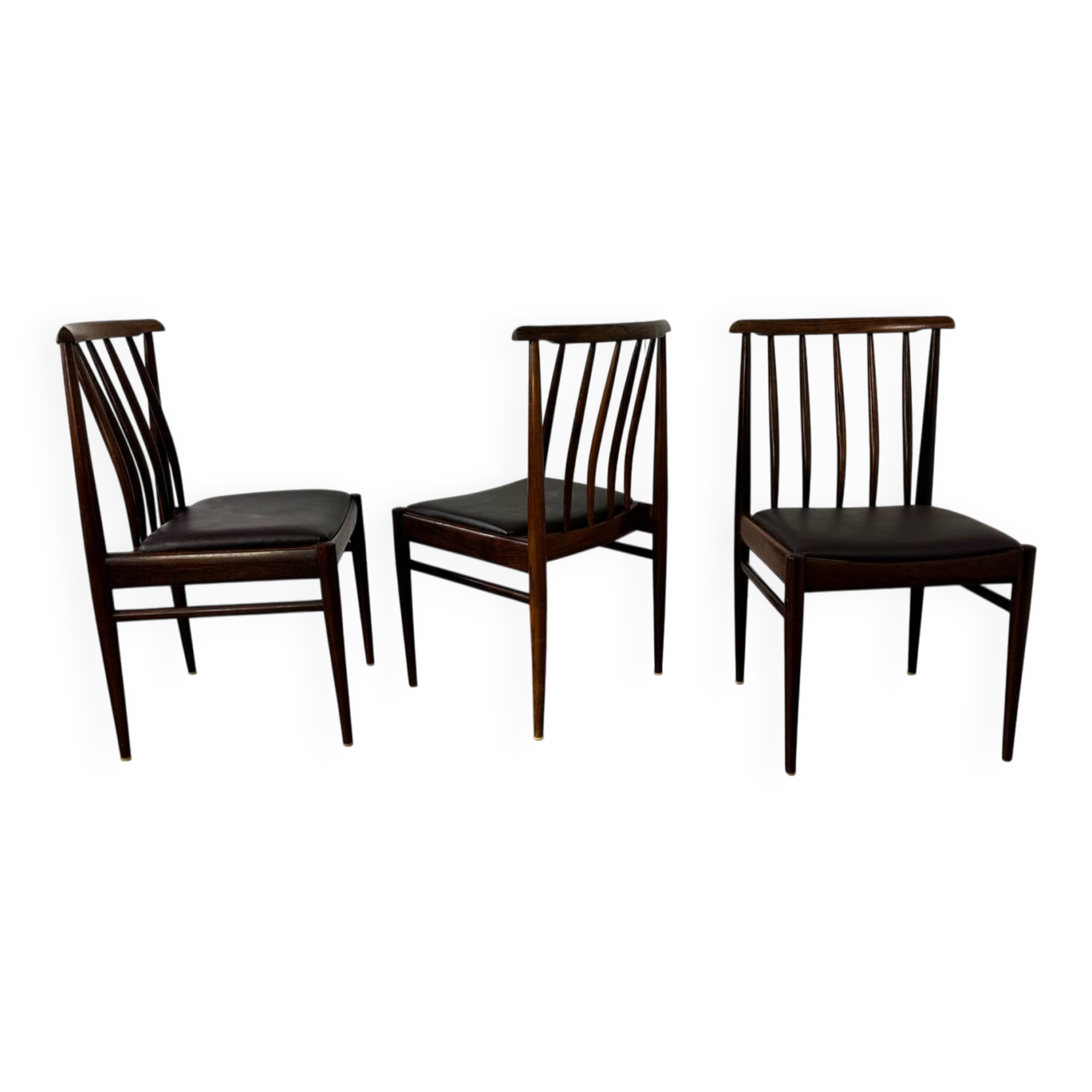 AWA Rosewood Danish design Dining Chairs, 1960s, Set of 3